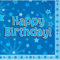 Oaktree UK Happy Birthday Servietten, 3-lagig, 33 x 33 cm, Blau, 16 Stück