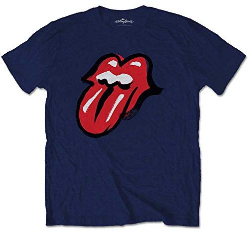 Rolling Stones The Men's No Filter Tongue Navy Blue T-Shirt