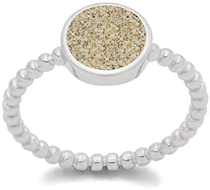 DUR Schmuck Damen Ring STRANDZEIT Strandsand, Silber 925/- rhodiniert (R5096) (58 (18.5))