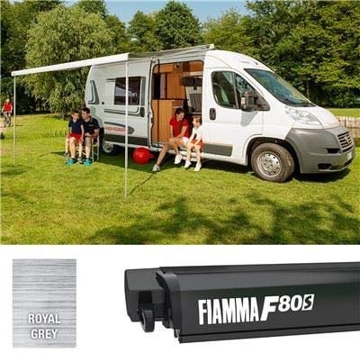 Fiamma Dachmarkise F80S Schwarz 370 cm grau Markise Camping Sonnenschutz Wohnmobil Sonnendach Reise