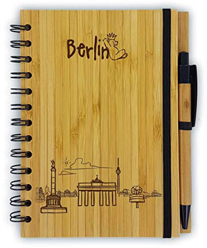 Notizbuch aus Bambus Skyline Berlin