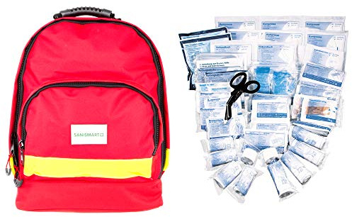 SANISMART Erste-Hilfe-Rucksack Office Rot Nylon mit DIN Füllung 13169