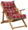 Sessel Relax Liegestuhl 3 Positionen in Holz Klapppolster H 100 cm Farbe als Foto (rot)