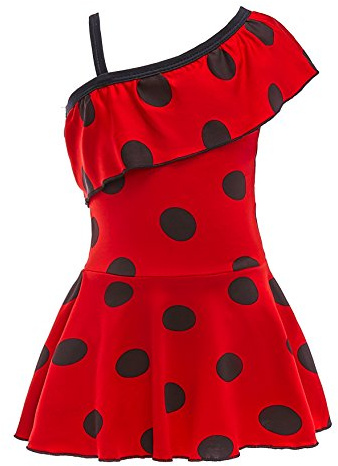 Lito Angels Ladybug Marienkäfer Einteiliger Badeanzug für Mädchen Bademode mit Polka Dots