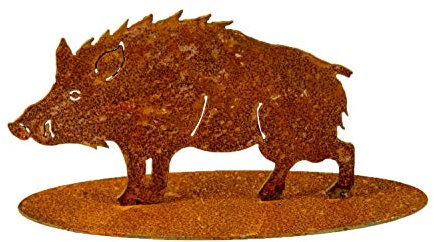 Manufaktur Lichtbogen Edelrost Gartenfigur Wildschwein