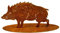 Manufaktur Lichtbogen Edelrost Gartenfigur Wildschwein