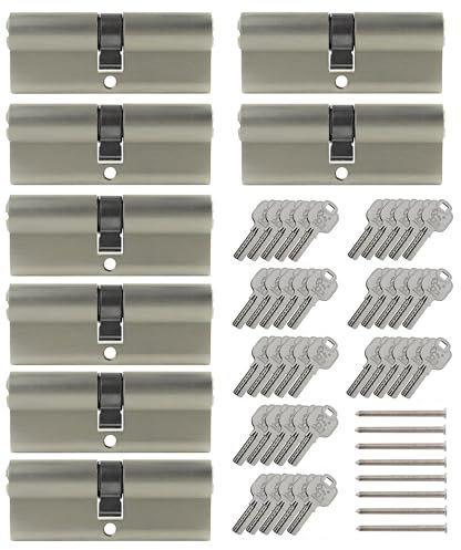 8x Profilzylinder 80 mm 40/40 gleichschließend inkl. 40 Schlüssel