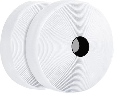 8M Bande Agrippantes Adhésives Rubans Adhésifs Bande Ruban Scratch Autocollant Moustiquaire Hook Loop Rouleau Scratch Autoadhésif, pour moustiquaire fenetre, Blanc 8m x 2