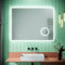 SIRHONA Miroir LED Salle de Bain 90x70cm, Miroir Lumineux Salle de Bain avec Anti-buée, 3X Loupe, Affichage de L'heure, Prise pour Rasoir
