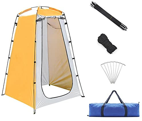 YueWan Dusch-Sichtschutz-WC-Zelt, Strand, tragbar, 1,9 m, zusammenklappbares Wickelzelt für Camping, Reisen, Dusche, Umkleiden, Camping, Pop-Up-Zelte, Raum, Outdoor, Rucksack, Schutz, Baldachin