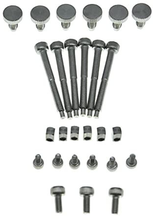 KAISH Whole Set Stainless Steel Tremolo Fine Tuner Insert Block Saddle Mounting Screws Locking Nut & String Lock Screws for Guitar