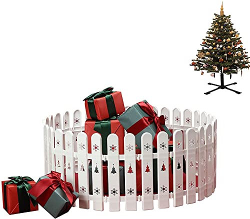 INFLATION Weihnachtsbaumzaun, 24 Stück/30 Stück/36 Stück Dicker Lattenzaun für Weihnachtsbaum, Garten-/Innenzaun um Weihnachtsbaum