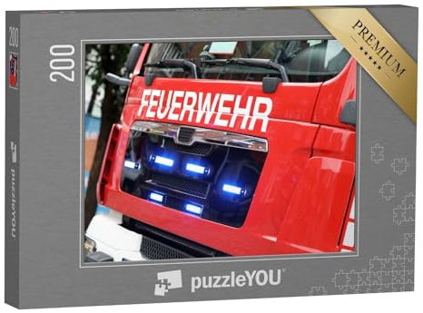puzzleYOU: Puzzle 200 Teile „Deutsches Feuerwehrauto in Aktion“ – aus der Puzzle-Kollektion Feuerwehr