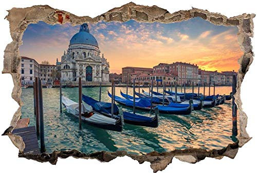 Wandtattoo Wandsticker Wandaufkleber 3D-Effekt Durchbruch Skyline der Stadt Für Babyzimmer Kinderzimmer 80x120cm