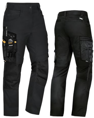 Uvex Echor Herren Premium Arbeitshose - verstärkt mit Cordura - Stretch-Bundhose - Extra Stauraum - Schwarz - Gr 54