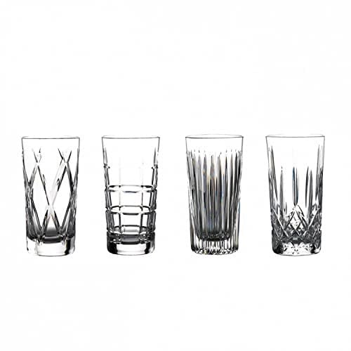 Waterford 1058571 Gin Journeys Hiball 16 oz Set/4 (Aras, Cluin, Lismore, & Olann), Crystal, Clear