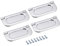 sourcing map Finger Flush Pull Handle 74x34x5mm Rectangle for Drawer Door Bright Silver 4pcs