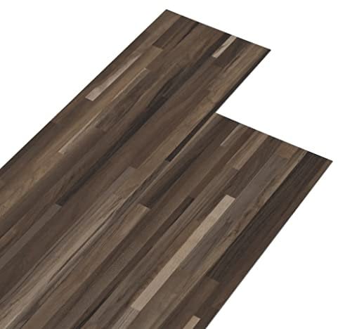 vidaXL PVC Laminat Dielen Vinylboden Vinyl Boden Planken Bodenbelag Fußboden Designboden Dielenboden 5,02m² 2mm Selbstklebend Gestreift Braun