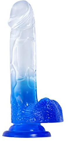FIDECH Realistischer Dildo mit Starker Saugnapf, 20*4 cm Weicher Gelee-transparenter Penis Dildos, Körpersicheres Material Analdildo Sexspielzeug für Frauen Damen Paare Erwachsene Sex Spielzeug Spiele