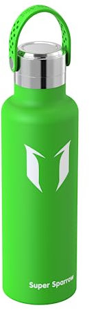 Super Sparrow Botella Agua Acero Inoxidable 18/10 - Botella Termica Ultraligera - 750ml - Termo Sin BPA, Botella Agua Niños, para Deporte, Viaje, Escuela, Exterior, Oficina, Hogar