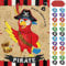 WERNNSAI Pirate Pin the Game - Pirate Party Supplies for Kids Boys Pin the Eye Patch on the Pirate 71cm x 53cm Parrot Game Poster with 24 PCS Reusable Stickers Blindfold Bday Party Favor Sets