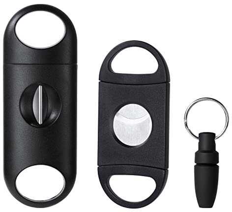 Vicloon 3pcs Cigar Cutter Stainless Steel Pocket Cigar Tool Double Guillotine Cutter Blades Scissors Suitable for Most Size of Cigars