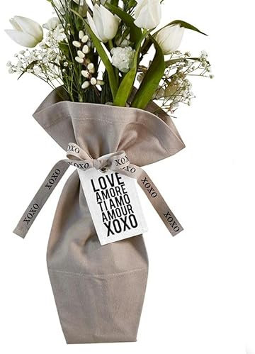 Santa Barbara Design Studio Wedding Collection – Wasserdicht gefüttert, 100% Baumwoll-Leinen Blumenstrauß-Tasche, XOXO, 7 x 11-Inch