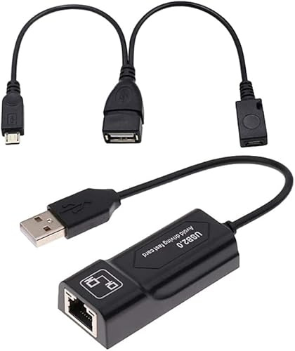 YMLOVE Adattatore Ethernet 2PCS e cavo USB a micro USB per dispositivi di streaming multimediale