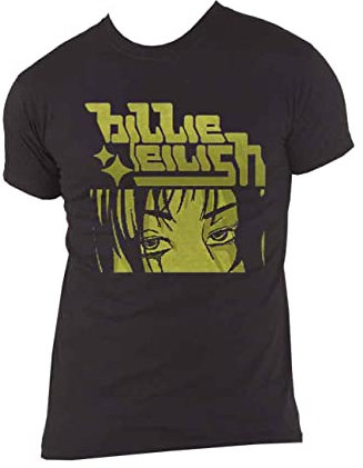 Billie Eilish Unisex Anime Logo Official Black T-Shirt, Schwarz, S