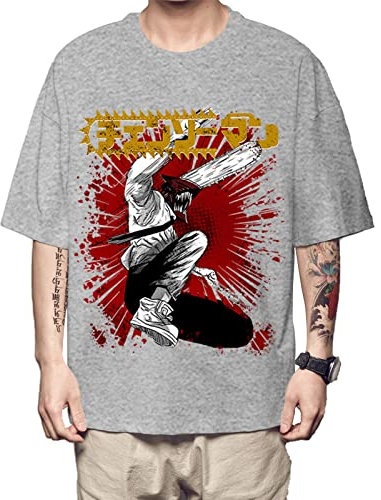xhomeshop Chainsaw Man T-Shirt Sports Tee Summer Shirt Casual Tops Loose T-Shirt Pochita Cosplay Short-Sleeved Shirt Unisex