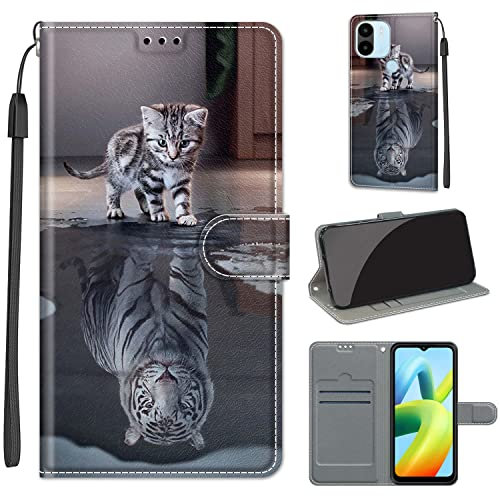 TOMYOU Coque pour Xiaomi Redmi A1 Etui Housse Cuir Téléphone Portable Étui avec Clapet Magnétique Protection avec Porte-Carte, Support pour Coque Xiaomi Redmi A1 / Xiaomi Redmi A1 Plus