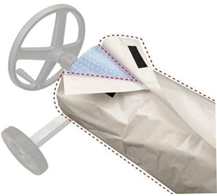 Pool Cover Reel,Swimming Pool Solar Reel Protective Cover, Solar Roller Protective Cover Solar Blanket Cover (Size : 16Ft) Beige