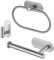 Self Adhesive Toilet Roll Holder and Towel Ring Set, Stick on Toilet Paper Roll Holder and Towel Holder, 304 Stainless Steel Bathroom Hardware Accessories, Easy Stick on Wall, No Drilling (Set of 3)