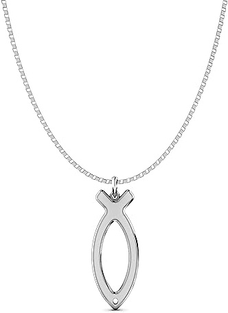 Nazareth Fair Trade Fein handgefertigte Ichthus-Fisch-Anhänger-Halskette aus 925er Sterling-Silber – ein zeitloser Ausdruck des Glaubens