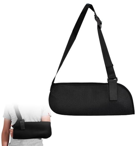 Maintien du Bras,Echarpe de Bras,Attelle Bras pour Blessures, Attelle Epaule,Echarpe de Soutien pour Bras Droit et Bras Gauche,Sangle de Bras D'immobilisation D'épaule en Maille Réglable,Noir
