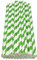Haobase Lot de 50 pailles en papier biodégradables pour boire des cocktails, du café, des boissons froides (motif à rayures) (rayures blanc/vert foncé)