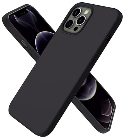 Silicone Case for iPhone 12 Pro Max 5G, Soft-Touch, Shockproof, DustProof, Antiskid Full Body Armour Phone Cover for Apple iPhone 12 Pro Max 5G (Black)