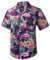 HISDERN Chemise Homme Hawaienne Manches Courtes Poche Avant Ete Chemise a Flamants Roses Homme pour Plage Vacances Tropicale 3XL