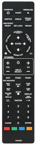 VINABTY VXX3351 Ersatz Fernbedienung Kompatibel mit Pioneer Blu-ray BD DVD Disc Player BDP-43FD BDP-150 BDP-33FD BDP-52FD BDP-51FD