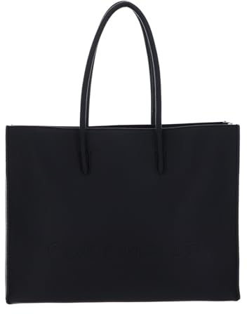 Coccinelle Leder Handtasche Myrtha Maxi Log Handbag Grained Leather Noir schwarz