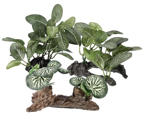 CAPASTEC Aquarium Plastic Plants, Driftwood Betta Silk Plants, Silk Plants Aquarium Set Decor, Silk Aquarium Plants for Betta Fish (Green, 3pcs)