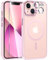 FNTCASE für iPhone 13 Hülle: i Phone 14 Handyhülle Magnetische Translucent Matte Militär Fallschutz Anti Vergilbung Schutzhülle- Robuste langlebige stoßfeste Rosa