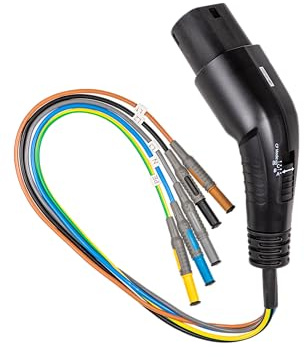 Testboy EVSE-Adapter für TV 456 (Zugang zu allen Adern des Typ-2 Ladesteckers: L1, L2, L3, N, PE, CP, PP, einfache Anwendung, hohe Sicherheit, für typische Installations-Messungen)