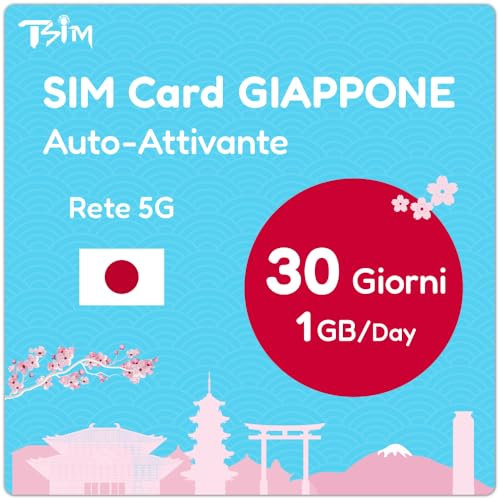 Japan SIM-Karte 30 Tage 1GB/Tag | Automatische Aktivierung | 5G-Netzwerk mit Tethering/Hotspot/Internetfreigabe