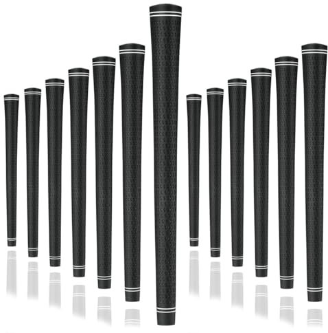 Karma Revolution Golfgriff-Set, 13 schwarze Standardgröße, keine Ausrichtung notwendig, einfache Installation, Allwetter-Leistung und Komfort, Samt, Gummi-Ersatz, 360 Golf-Griffe für Herren