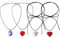DKDDSSS 4 Pcs Pendant Necklace, Red Heart Pendant Necklace, Red Love Necklace, Chunky Puffy Heart Choker Necklace, for Women Girls Birthday Gift