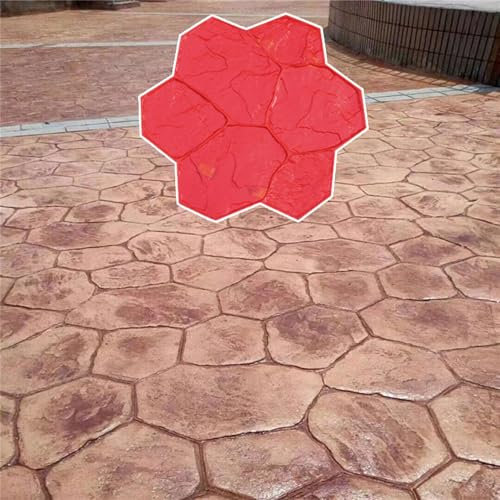 Blazea Cement Overlay Concrete Stamp Molds, Stone Slate Pattern Concrete Stamps, Concrete Texture Printing Pad for Roads/Sidewalks/Deck/Courtyard/Patio