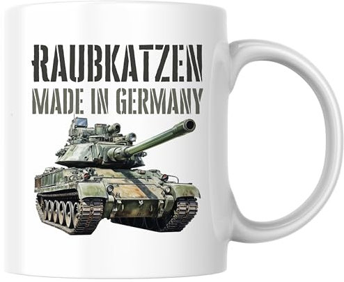 Panzer Raubkatzen Made In Germany Militär Soldat Bundeswehr Tiger Leopard Kaffee Tasse Geschenk (Weiß)