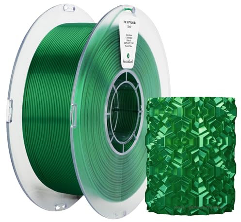 kexcelled PLA Silk Seide Filament 1,75 mm, Shiny Gloss 3D Drucker Filament, Maßgenauigkeit +/- 0,03 mm, 1 kg Spule (2,2 lbs), Seidige Oberfläche, Ordentliche Wicklung, Dunkelgrün