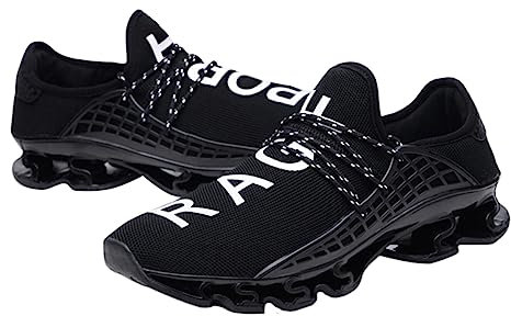 TOGEVAL Schuhe Mesh Atmungsaktiv Herren Sportschuhe Laufschuhe Outdoor Freizeit Leicht Gummistoff Schwarz